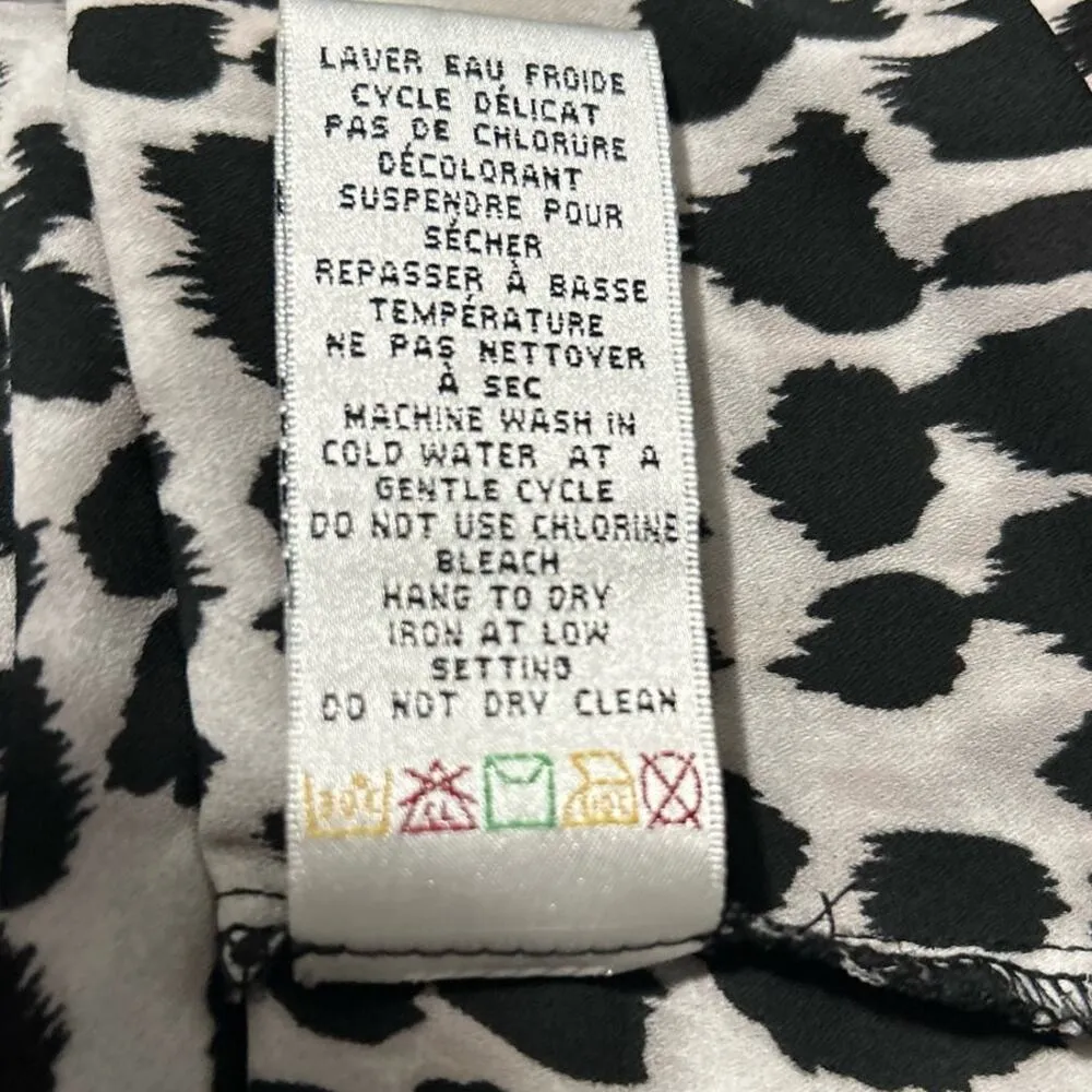 Dalia‎ Collection Black Gray High Low Long Sleeve Button Up Blouse Size XL - Image 6