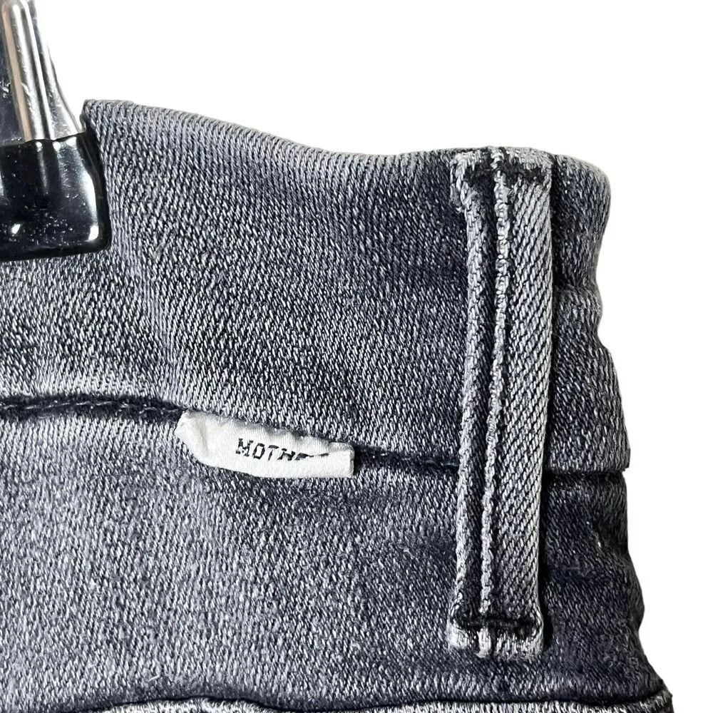 MOTHER Looker Skinny Jeans Miss Moody Women’s Size 24 High Waist Racer Stripe Black - Image 14