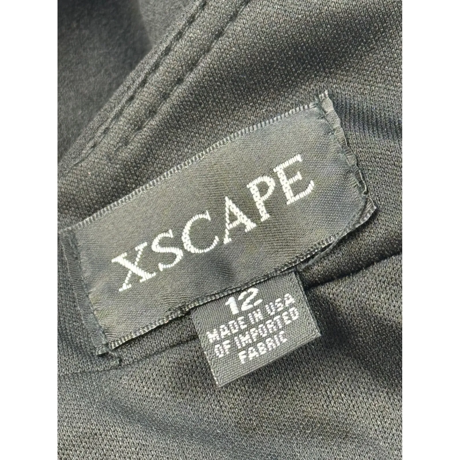 Xscape Black Halter Neck Ruffle High Slit Maxi Evening Gown Dress‎ Sz 12 - Image 9