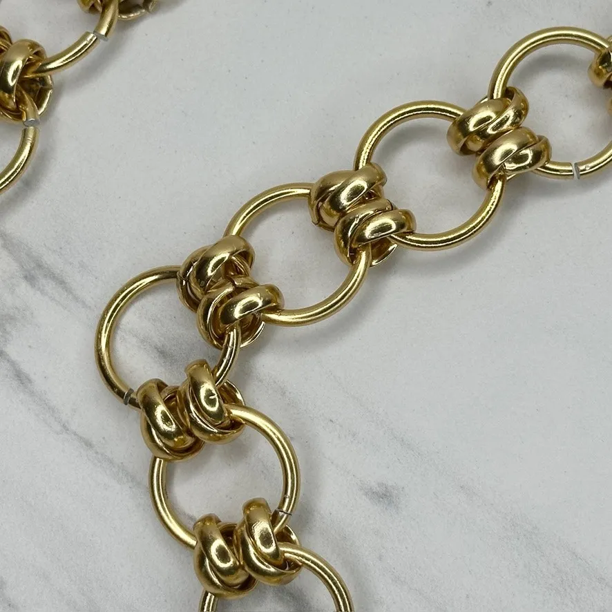 Chunky Gold Tone Ornamental Chain Belt Small/Medium (S/M) Boho Statement ✨ - Image 13