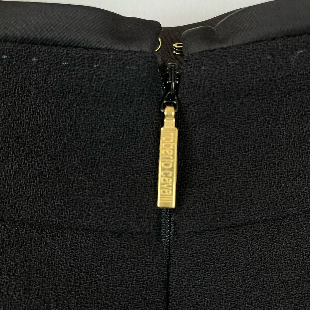 Roberto Cavalli Black Wool Midi High Waisted Pencil Skirt Size 44/8 $1015 Career - Image 4