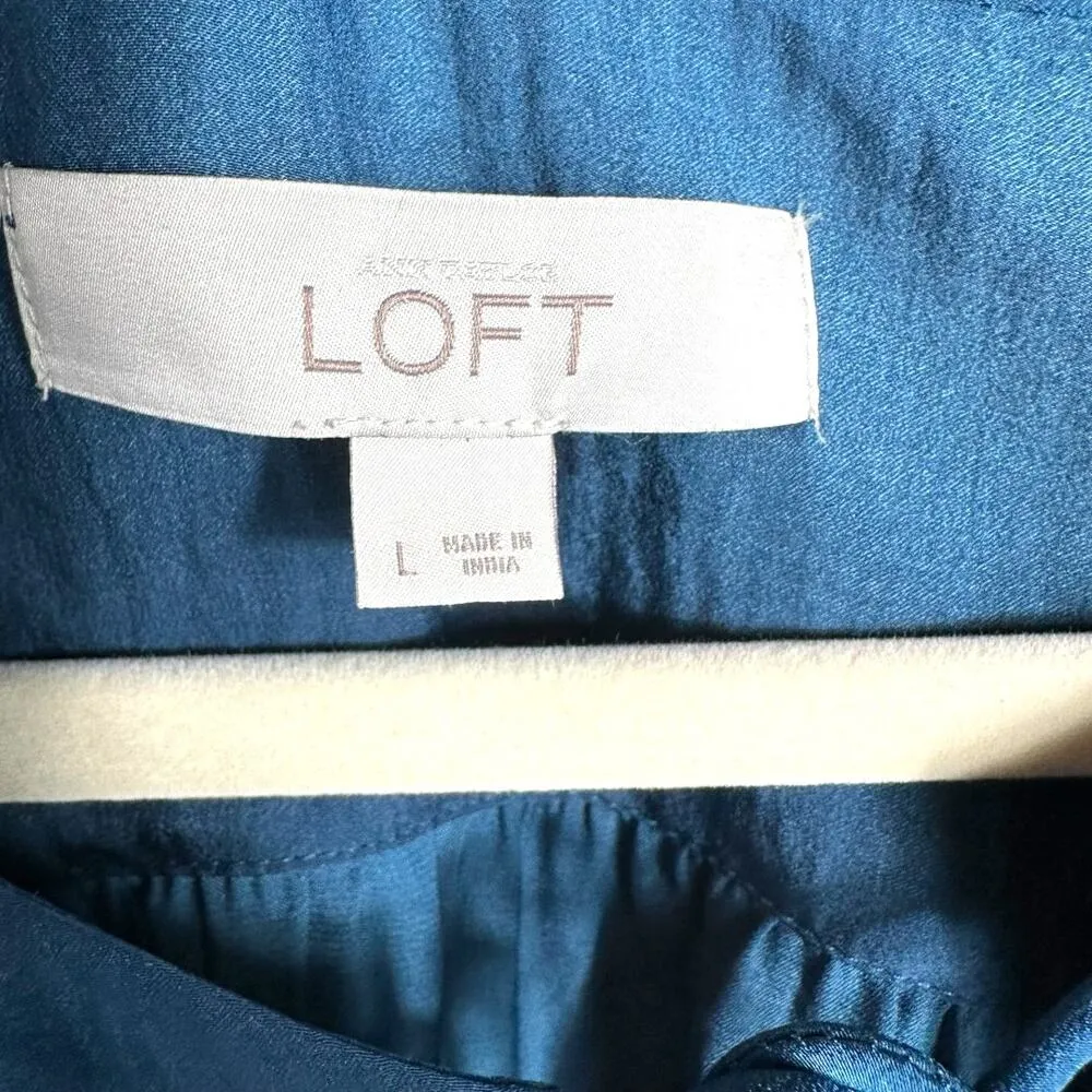 Loft Blue Lightweight Loose Fit Long Sleeve Top Large - Image 4