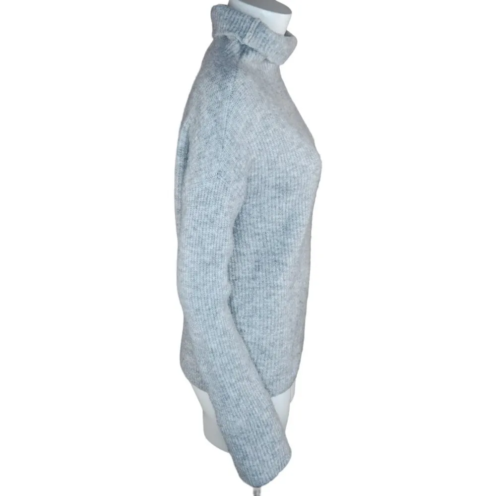 NWOT Nordstrom Signature Womens XS Gray Ribbed Wool Blend Turtle Neck Sweater - Image 9