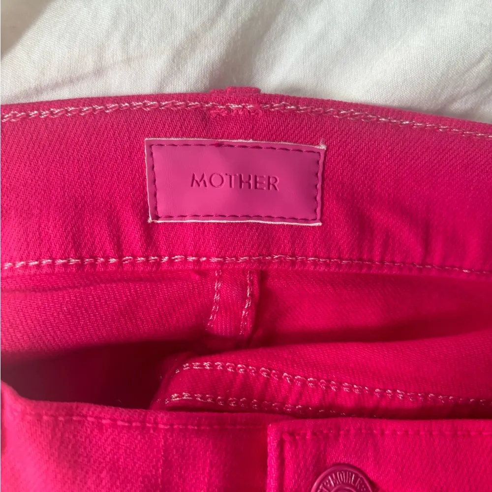 MOTHER High Waisted Smokin' Double Micro Skirt in Raspberry Sorbet NWOT sz 28 Pink - Image 2