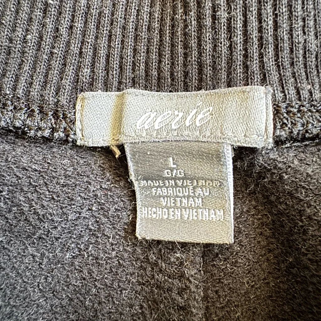 Aerie Black Lounge Sweat Shorts- Large - Image 2