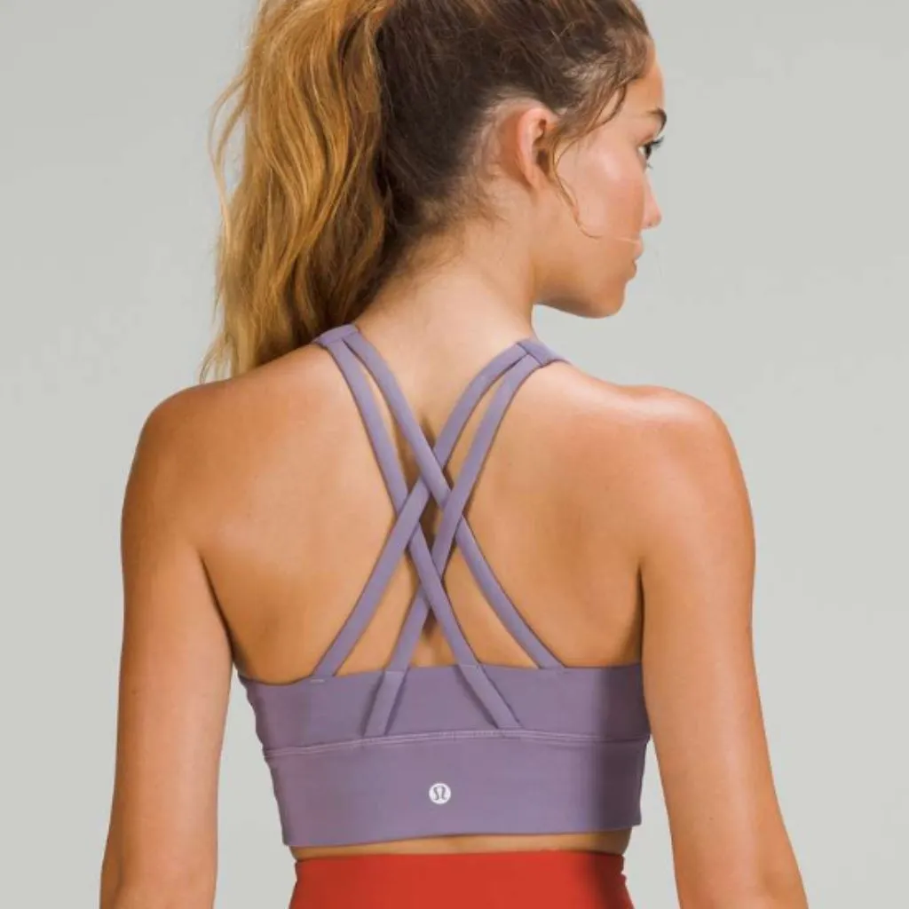 Lululemon Energy High Neck Longline Tough Bra Medium Support Purple Ash 8 $68 - Image 2