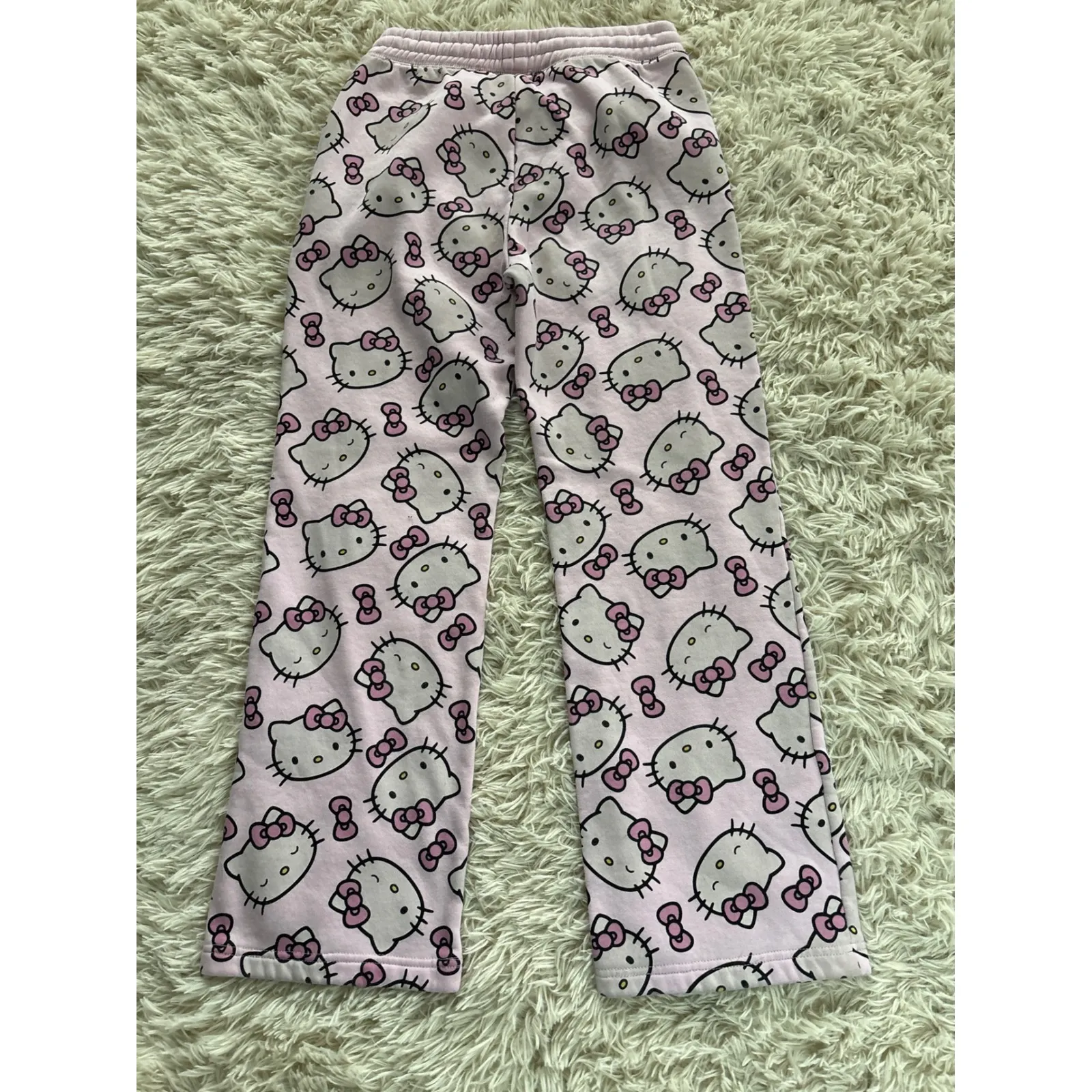 Hello Kitty Lounge Pants Pajama Sweatpants Women's Size S Pink All Over Print - Image 4