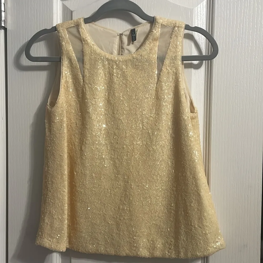 7 For All Mankind 💖  Yellow Sequin Tank - Image 2