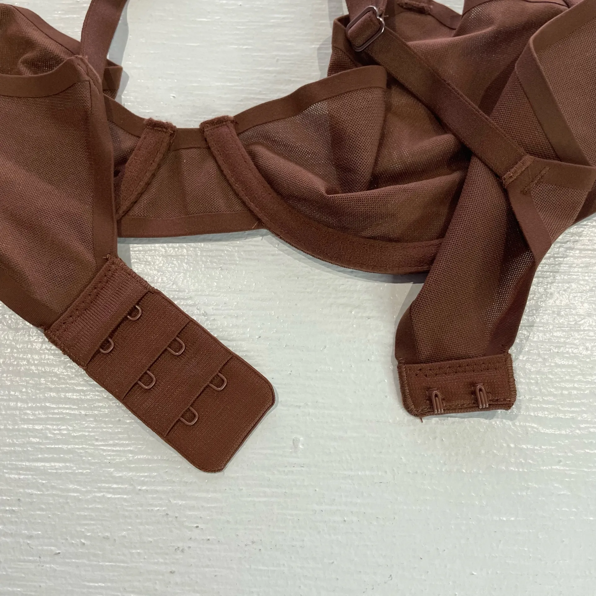 New Aerie SMOOTHEZ Mesh Unlined Underwire Balconette Bra Brown Size 34B - Image 8