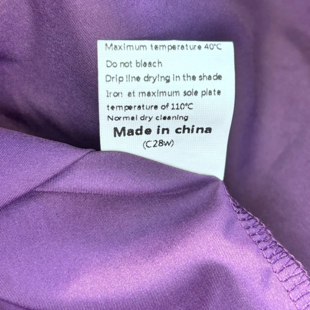 EXLURA Women's Purple‎ Square Neck Puff Sleeve Bow Smocked Babydoll Mini Dress M - Image 7