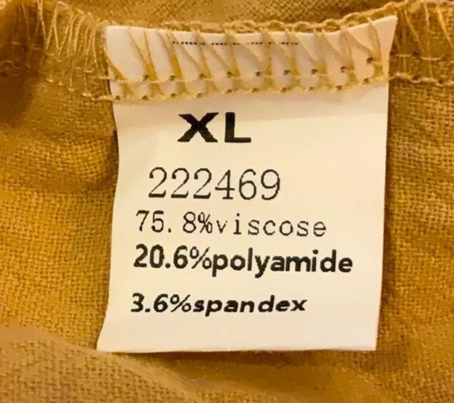 Flamingo Women’s Gold Collared V-Neck Casual Blouse Size XL New! - Image 6