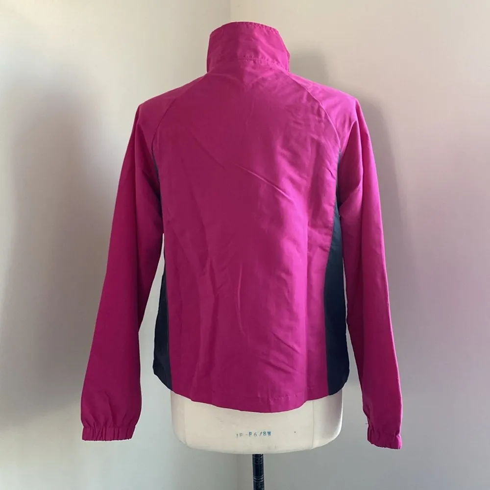 DANSKIN Full Zip Jacket Womens Sz Medium Pink Grey Lightweight Windbreaker - Image 6