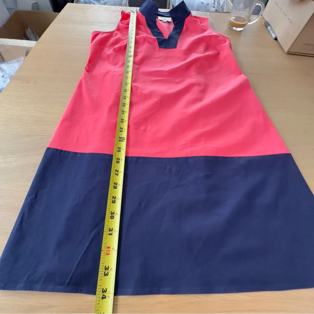 SAIL TO SABLE -STS- Classic Sleeveless TUNIC DRESS Coral/Navy Sz Medium - Image 12