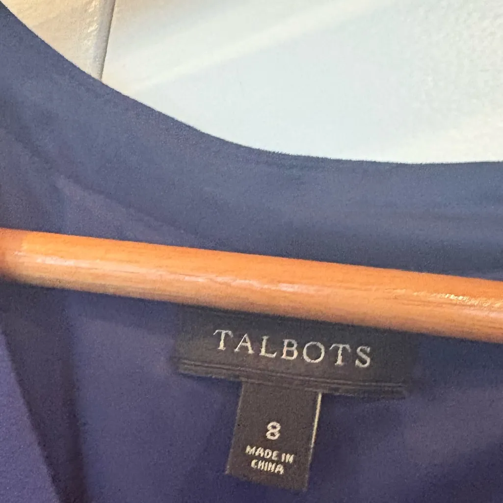 Talbots Silk Dupioni Purple And Blue Stripe‎ Dress Size 8 - Image 7