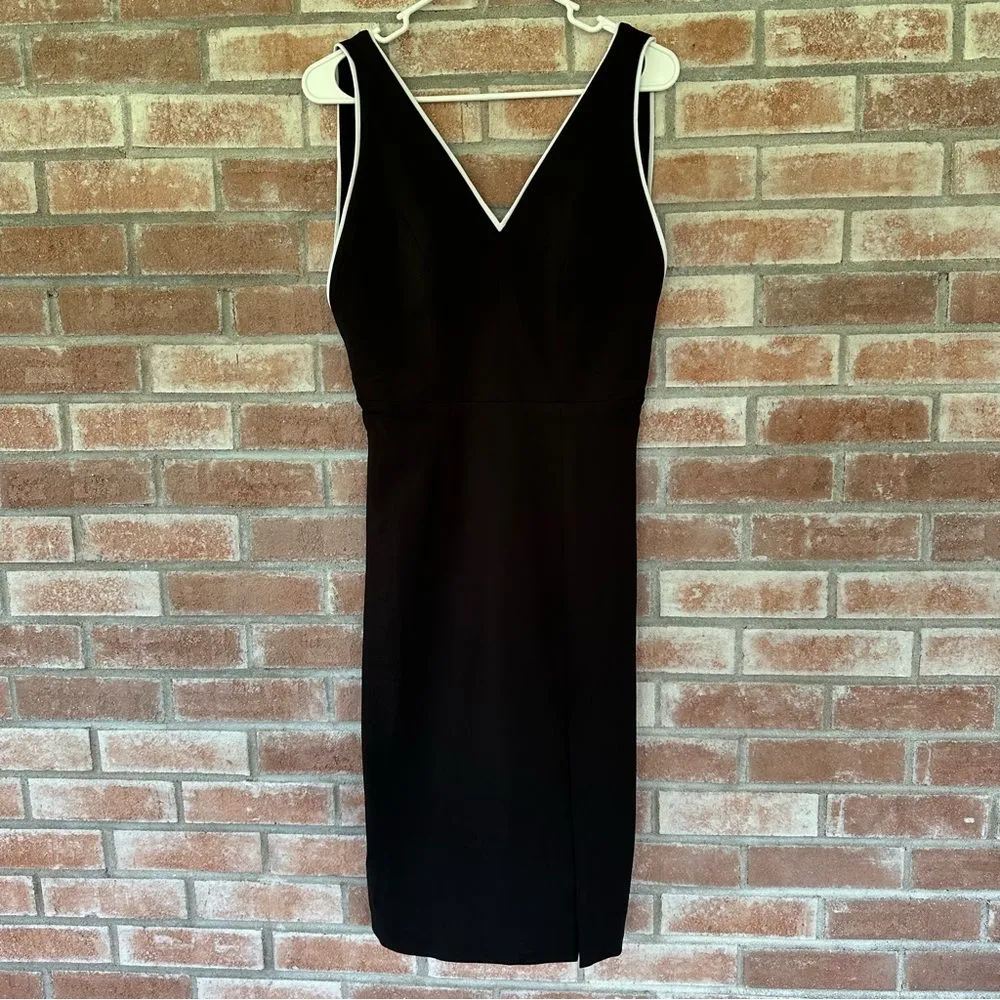 Dress The Population Gianna Low Back Sheath Dress Women’s Medium Black Midi - Image 4