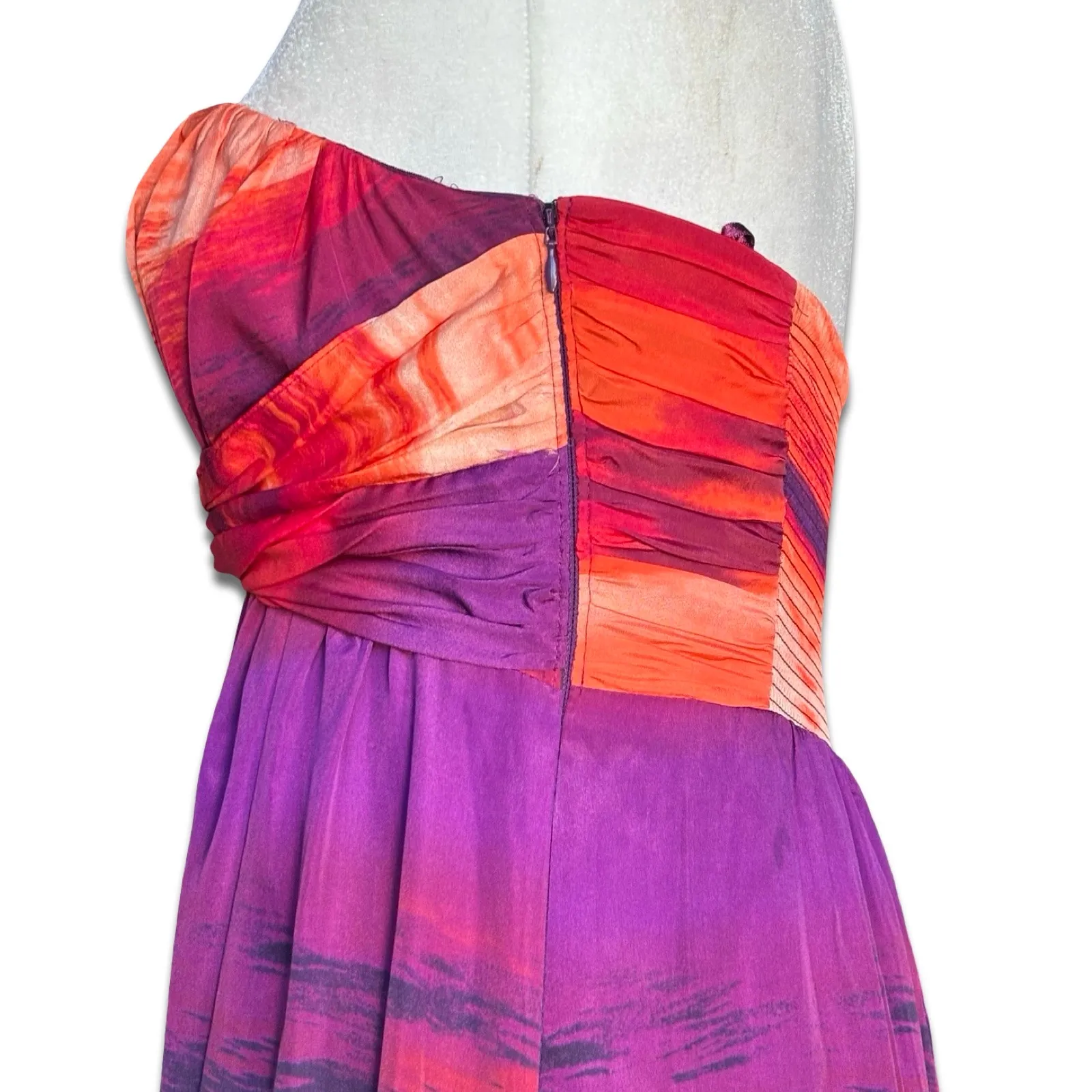 Jessica Simpson Strapless Sunset Ombre Maxi Dress Size 6 Lightweight Flowy Vacay - Image 5