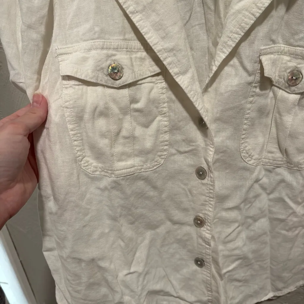 Free People Safari Babe Linen Blend Top Size Small - Image 3