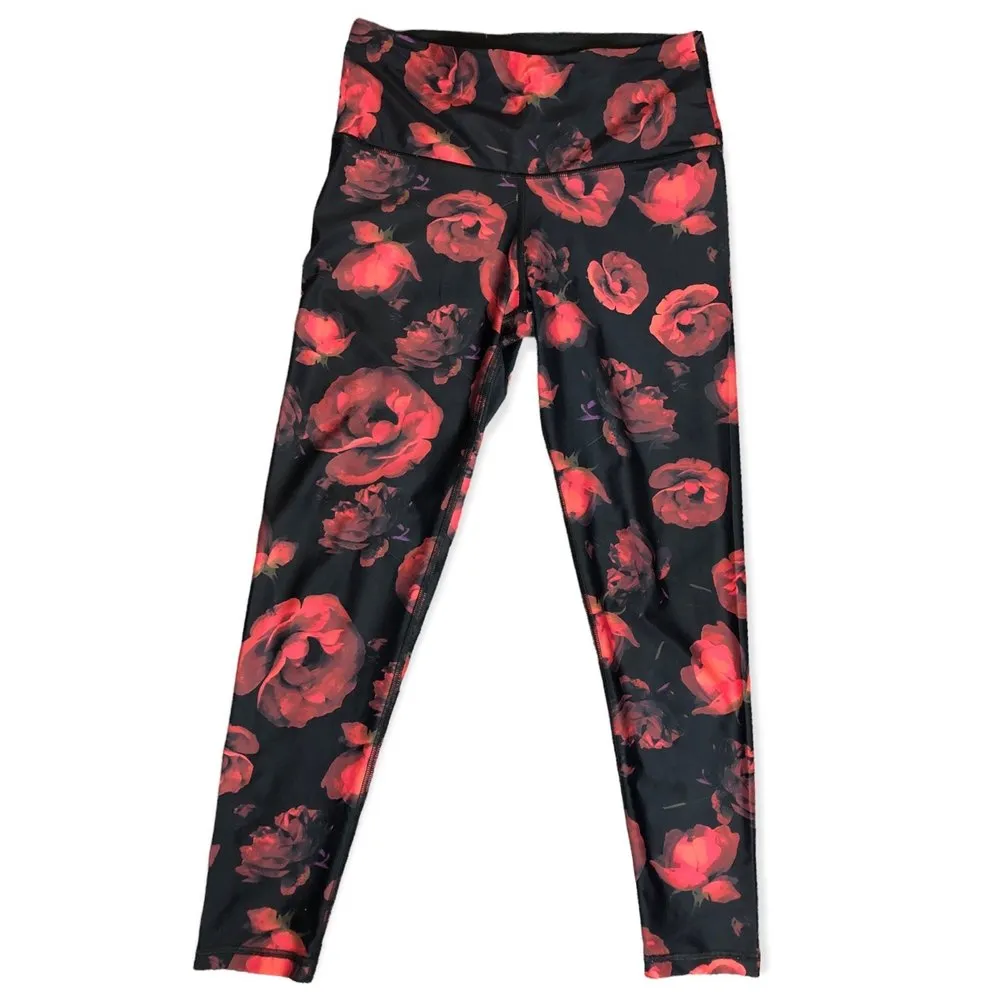 Victoria Secret VS Victoria Sport High Rise Black Floral 7/8 Workout Leggings - Image 79