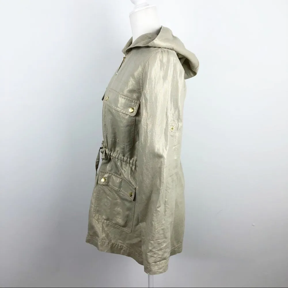 C Wonder Gold metallic Hooded Full Zip Jacket S - Image 9