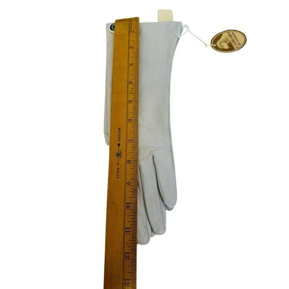 Vintage Cabraro By Hansen 100% Silk Grey Gloves Size 7 NOS With Tags May Co 1970 Gray - Image 5