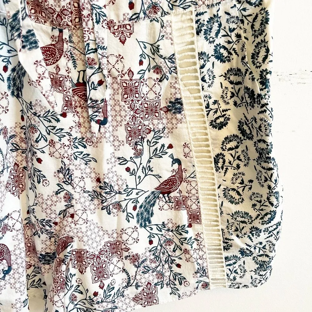 Tularosa Floral Tie Front Cutout  Boho Romper - Medium - Image 13