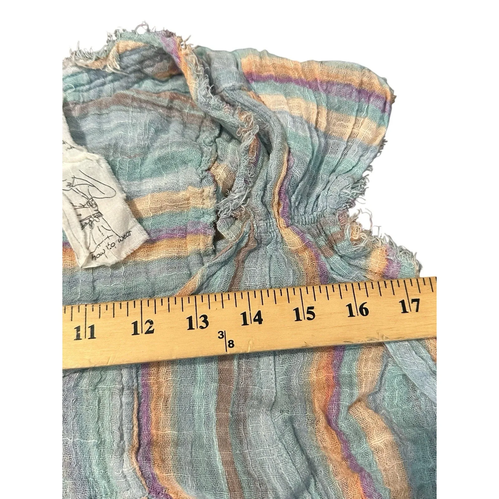 Free People One Maia Wrap Dress Women's Size Small Gauzy Striped‎ Flowy #K13-1 - Image 7