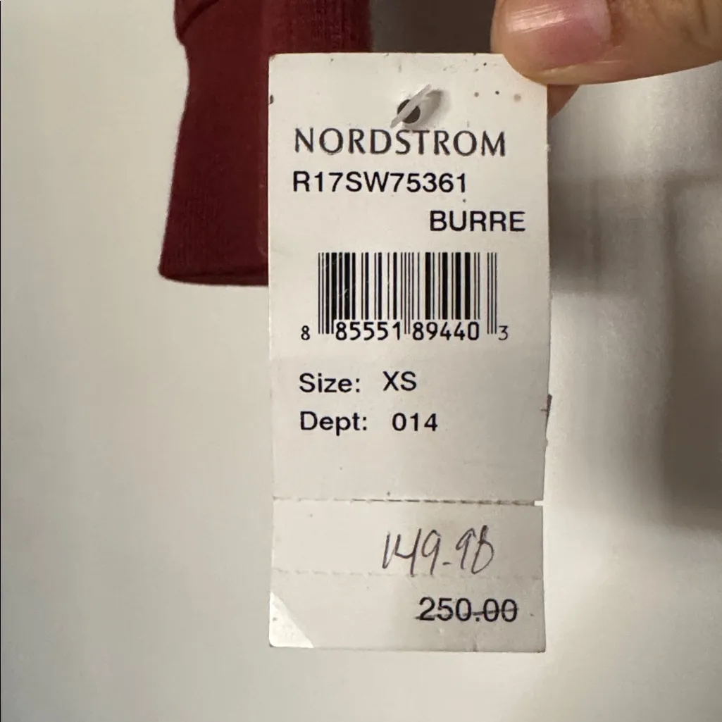 Tibi NEW Sculpted Sleeve Sweatshirt Dark Red - Image 9