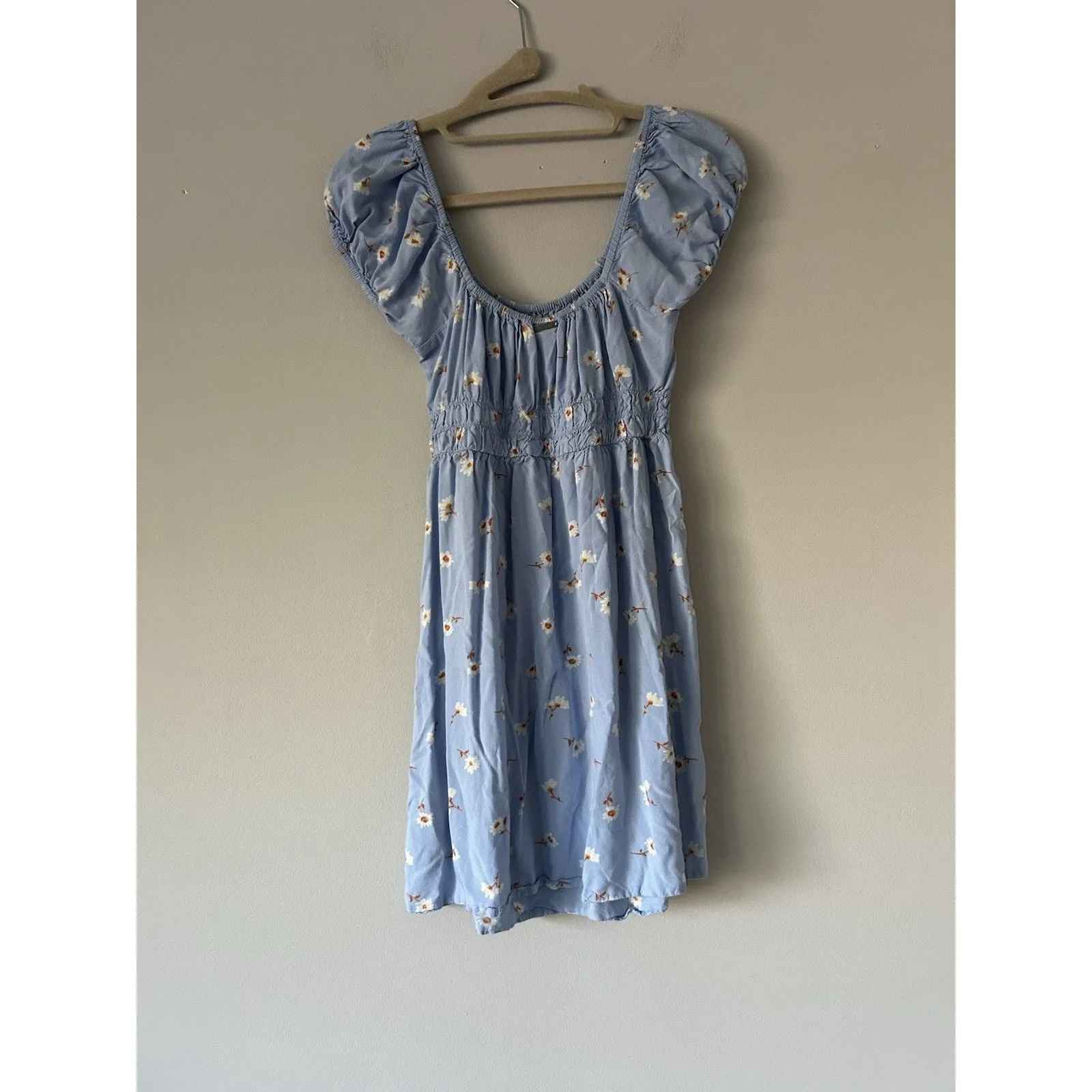 Billabong Blue Wildflower Mini Dress Size Small Lightweight Cute Flouncy Girly - Image 3