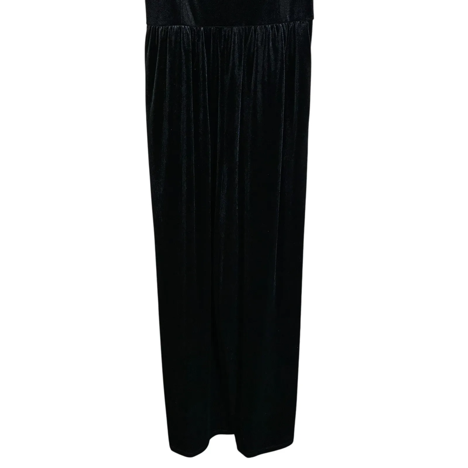 Old Navy Velvet Wide Leg Jumpsuit Womens S Black Goth Fairy Evening Romantic - Image 4