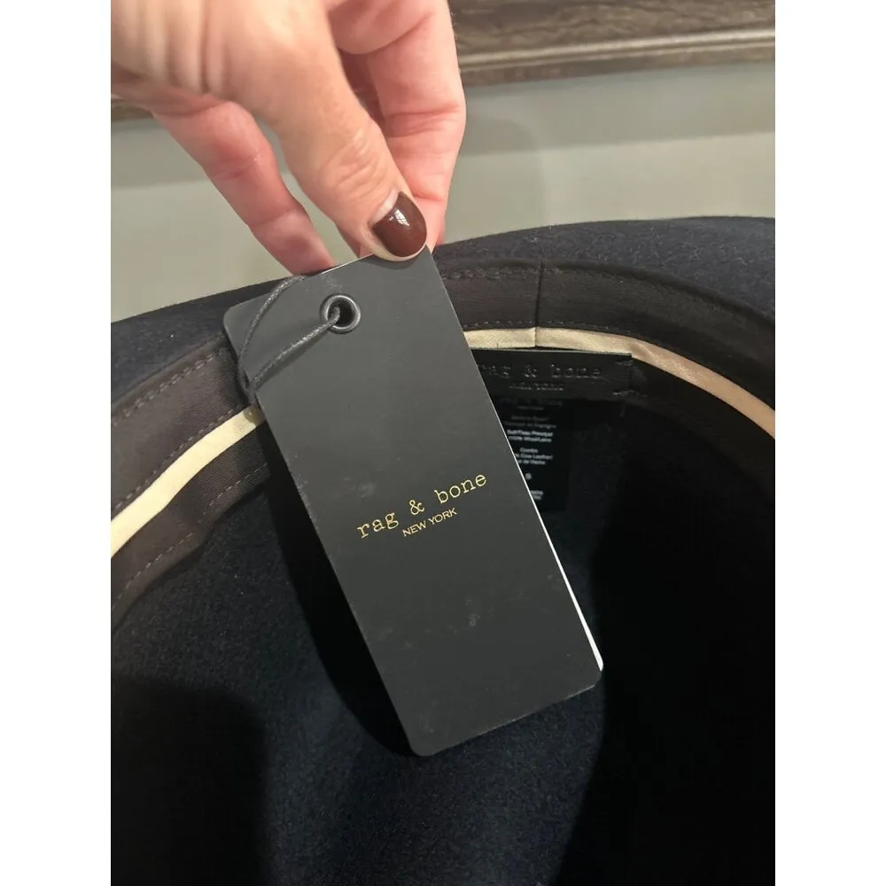 Rag & Bone Finley Packable Fedora Black Womens Size Small - Image 5