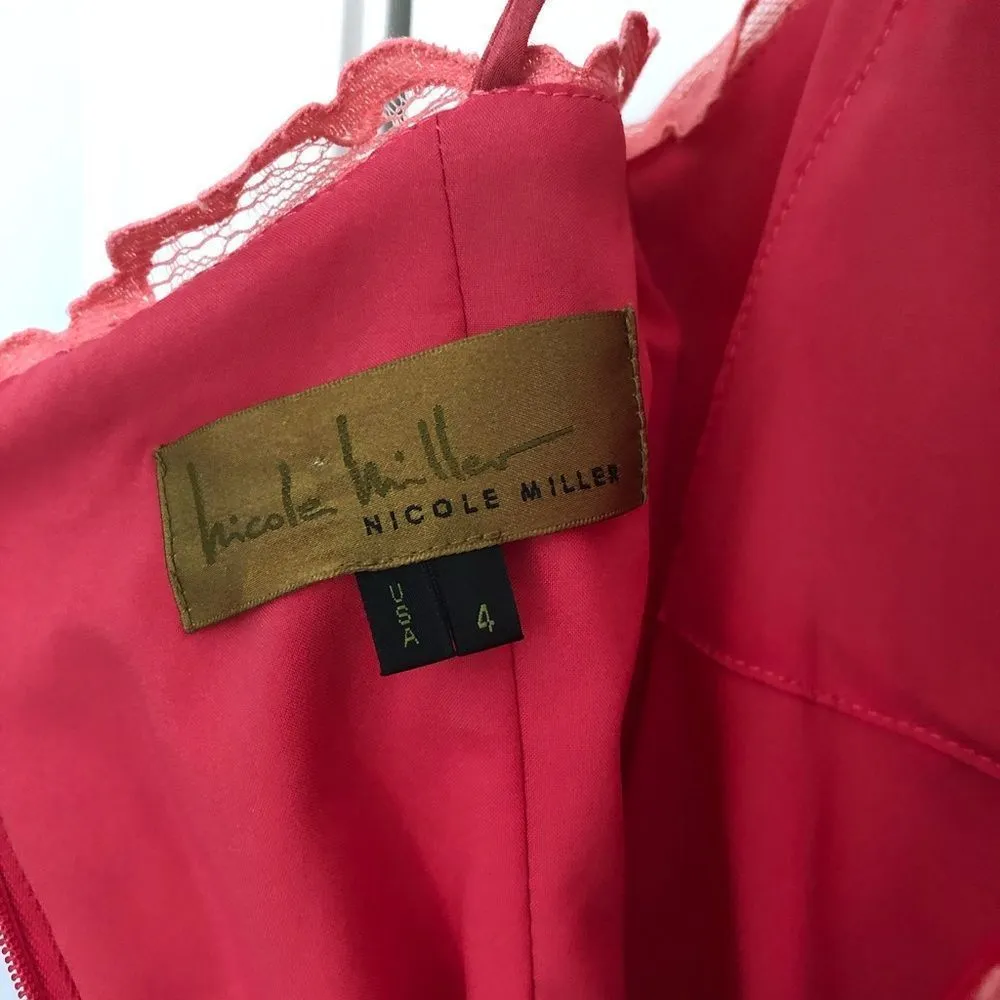 Coral lace nicole miller halter dress - Image 5