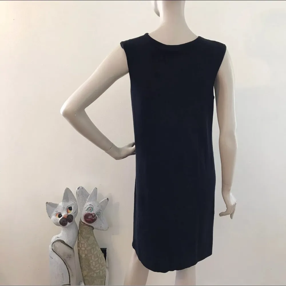 Black Gray Boucle Sweater Knit Jumper Dress M - Image 4