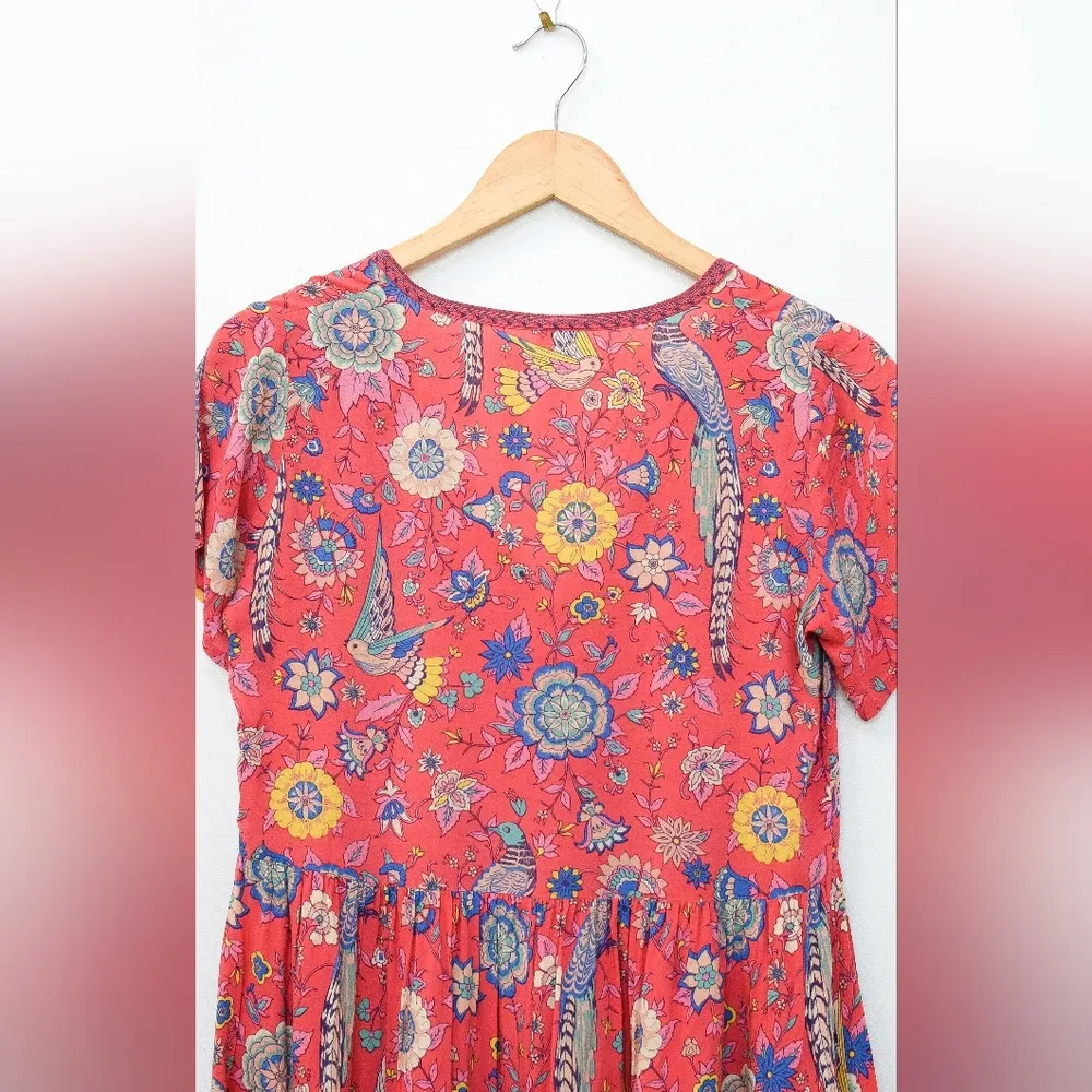 Spell Pink Floral Mini Dress Size XS - Image 9