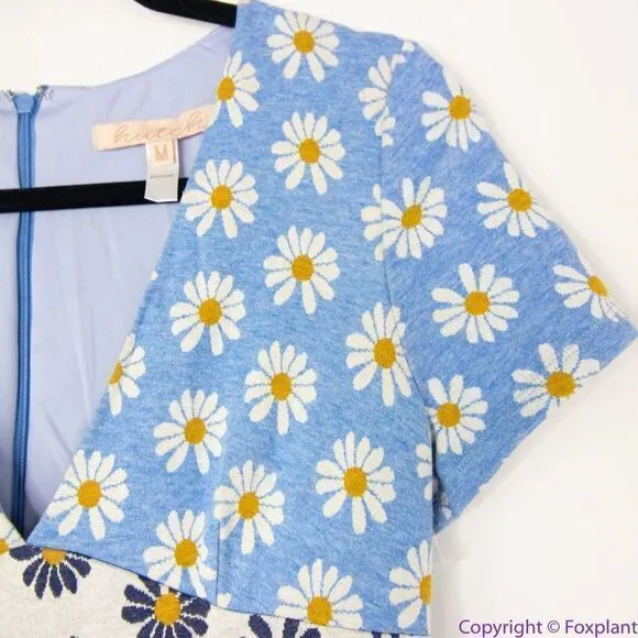 Hutch Anthropologie blue Daisy Rainey Dress‎ V neck short sleeves, size M - Image 10