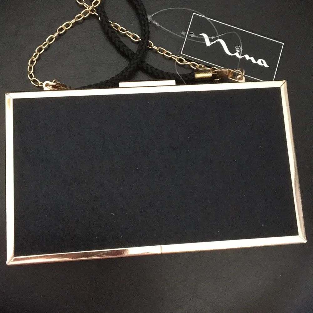 New Nina Blue & Green Jewels on Gold Evening Bag - Image 3