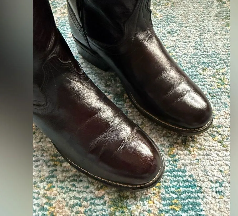 Vintage Laredo dark brown mid western cowboy boots, size 6.5 - Image 14