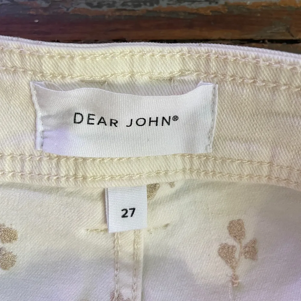 Dear John Wide Leg Audrey Embroidered Ankle Pants Floral Wheat - Sz 27 ๐งก๐ - Image 11