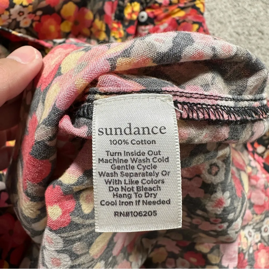 Sundance Women’s Floral Button Down Shirt Longsleeve Lightweight Multicolor L - Image 11