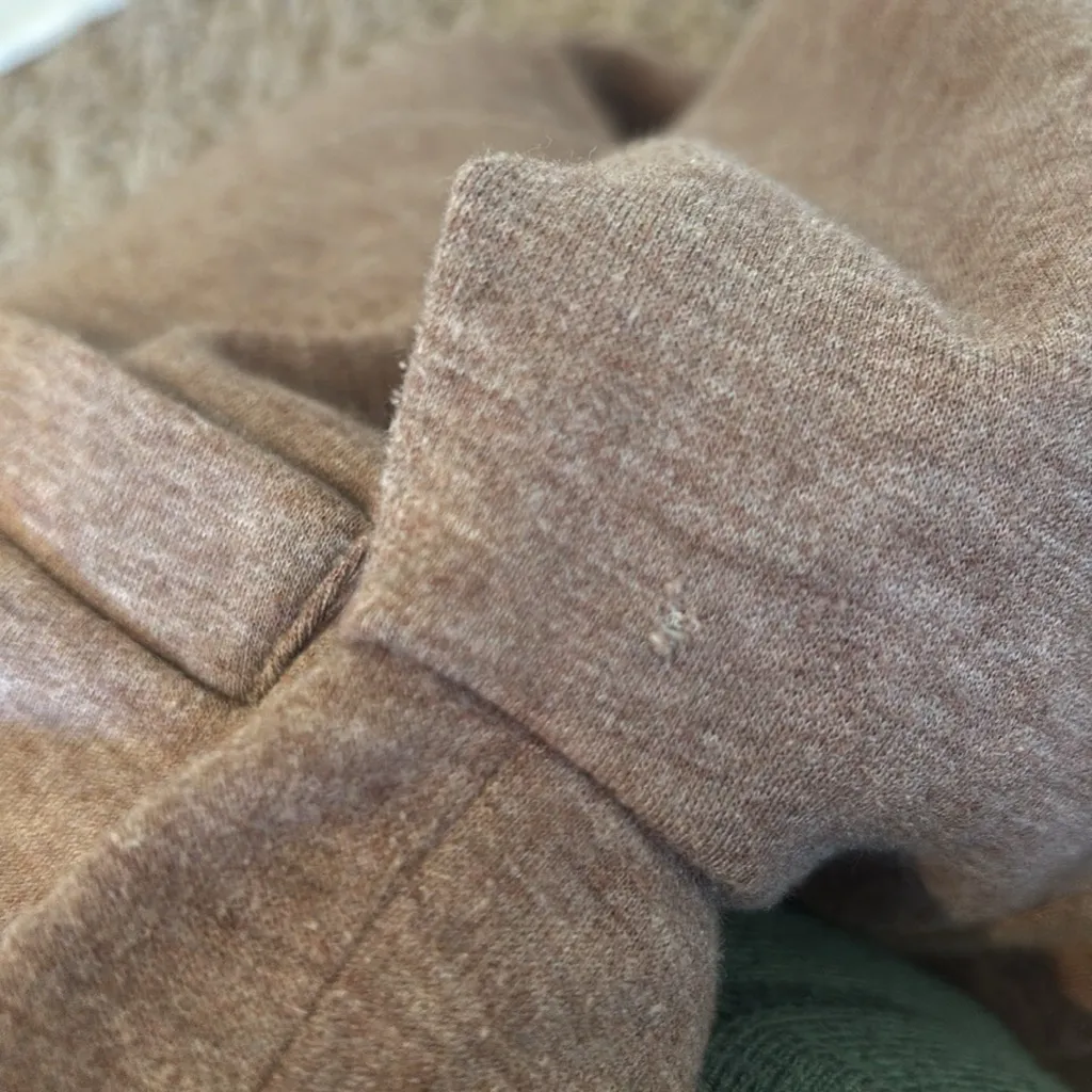 Anthropology Cartonnier Heathered Brown Knit Blazer M Floral Lining 3/4 Sleeve - Image 4