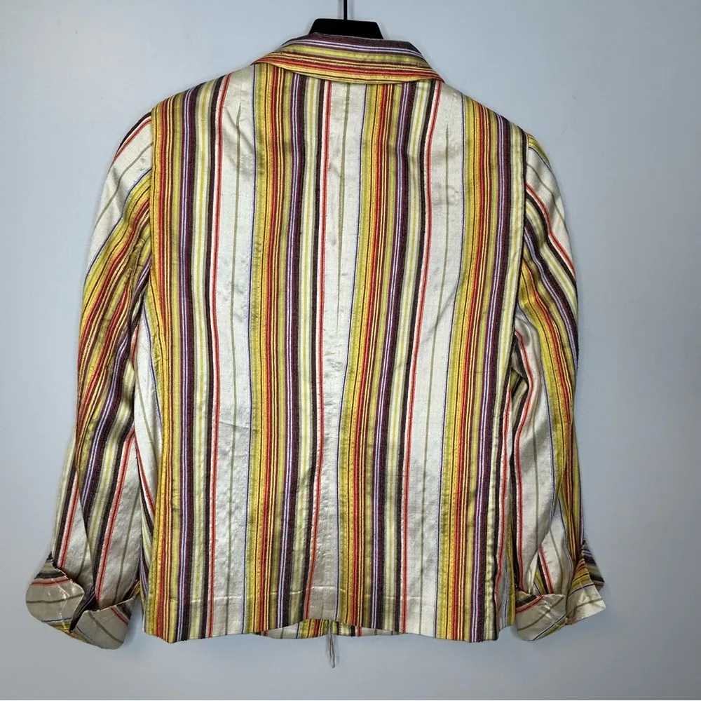 Akris Punto Multicolor Silk Jacket and Skirt Set Size 12 - Image 3