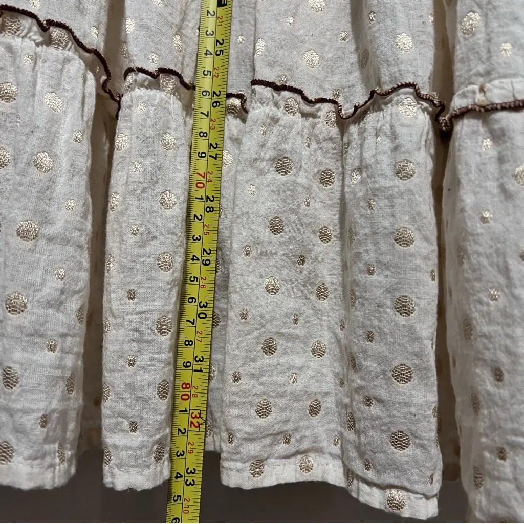 Bohemian Cream Dress size L with Red and Black Embroidery : Box I: Size L - Image 9