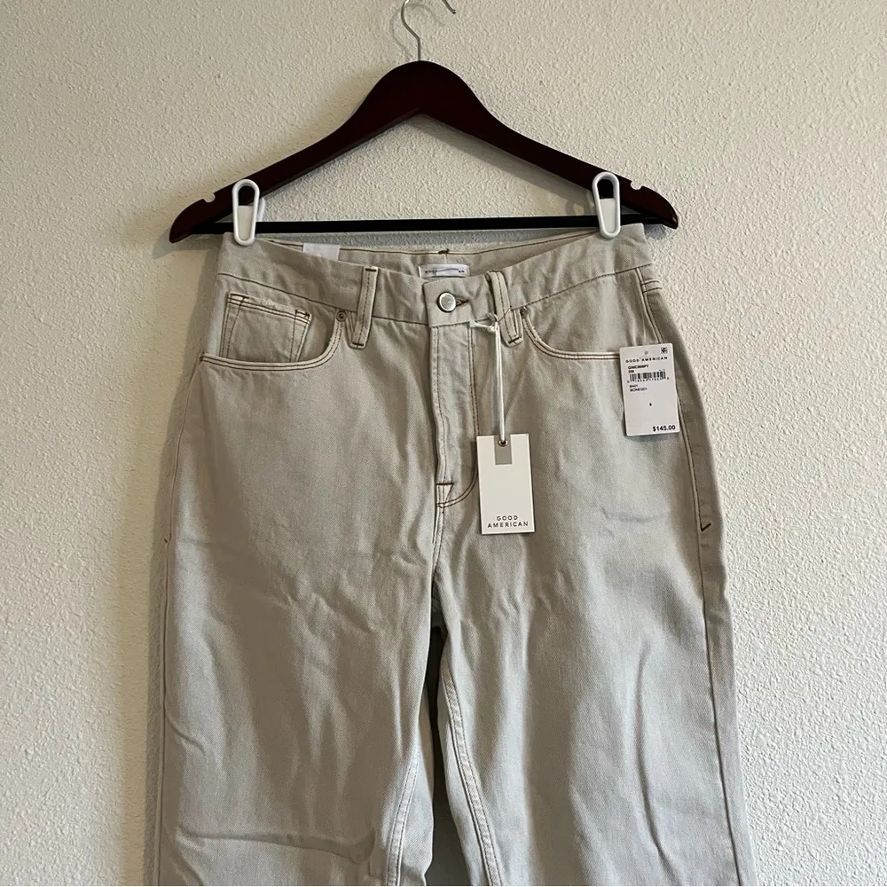 NWT Good American Women's Good 90s Icon Straight Leg Jeans Size 6/28 in Bone - Image 4