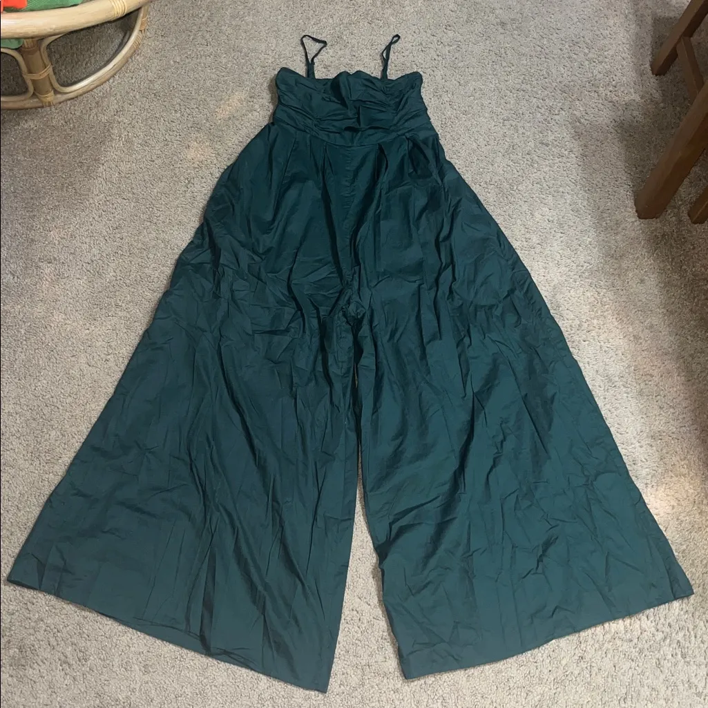 Anthropologie Hutch The Mabel Square-Neck Wide-Leg Jumpsuit Forest‎ Green Small - Image 3