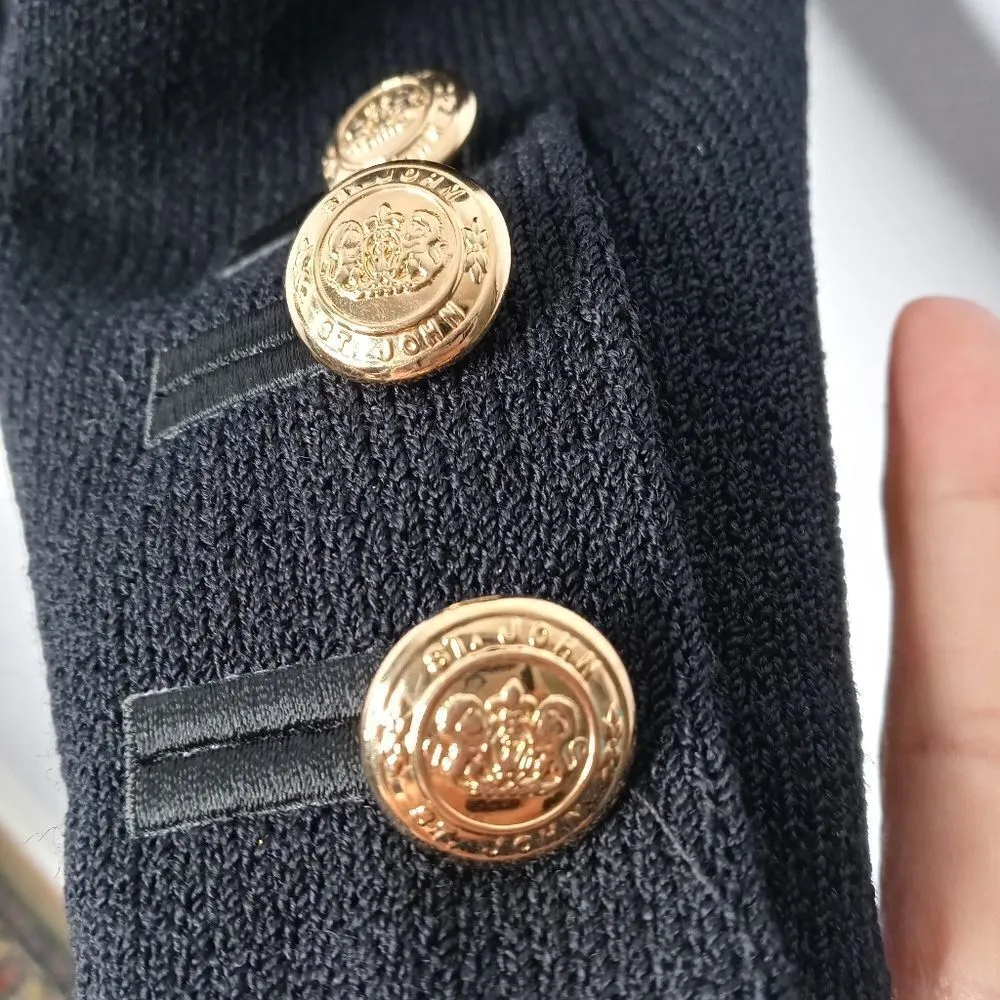 St. John black button front cardigan - Image 4