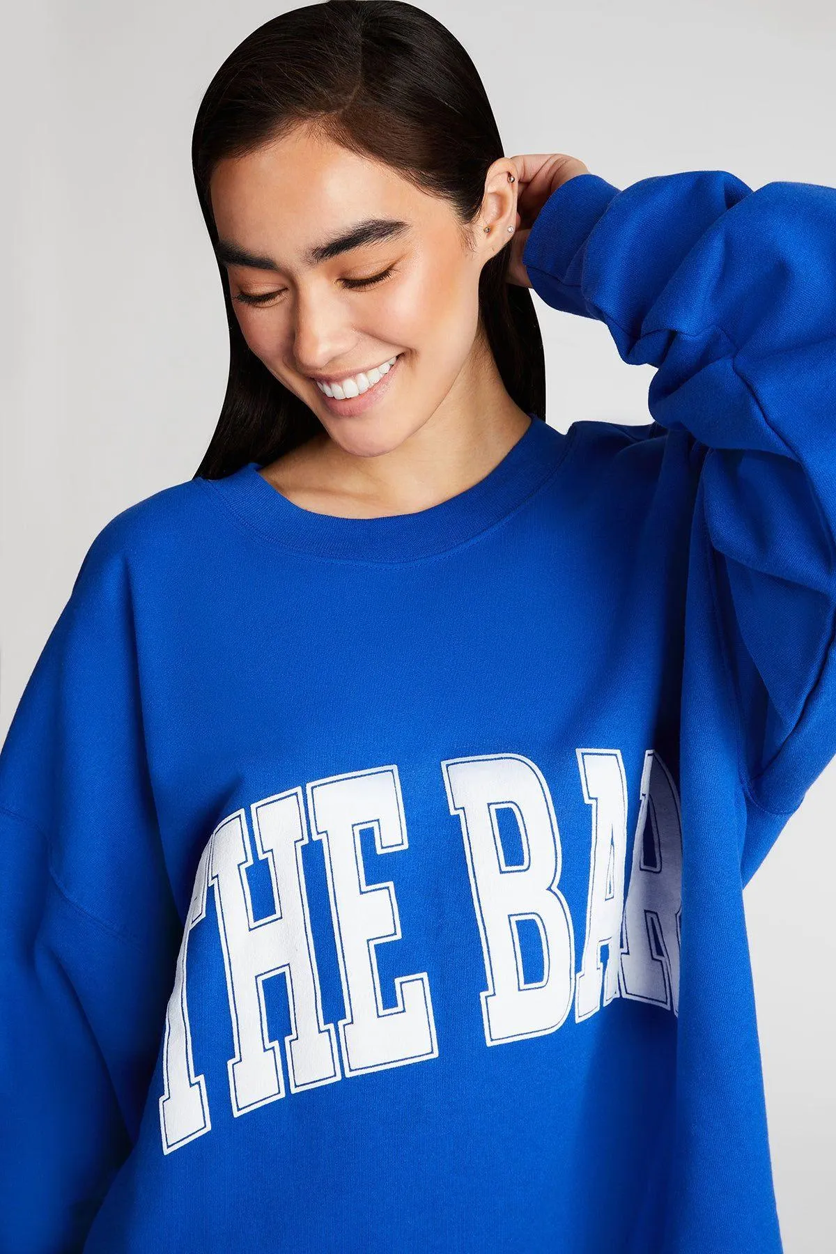 The Bar Varsity Sweatshirt Crewneck In cobalt Blue Size XL - Image 6