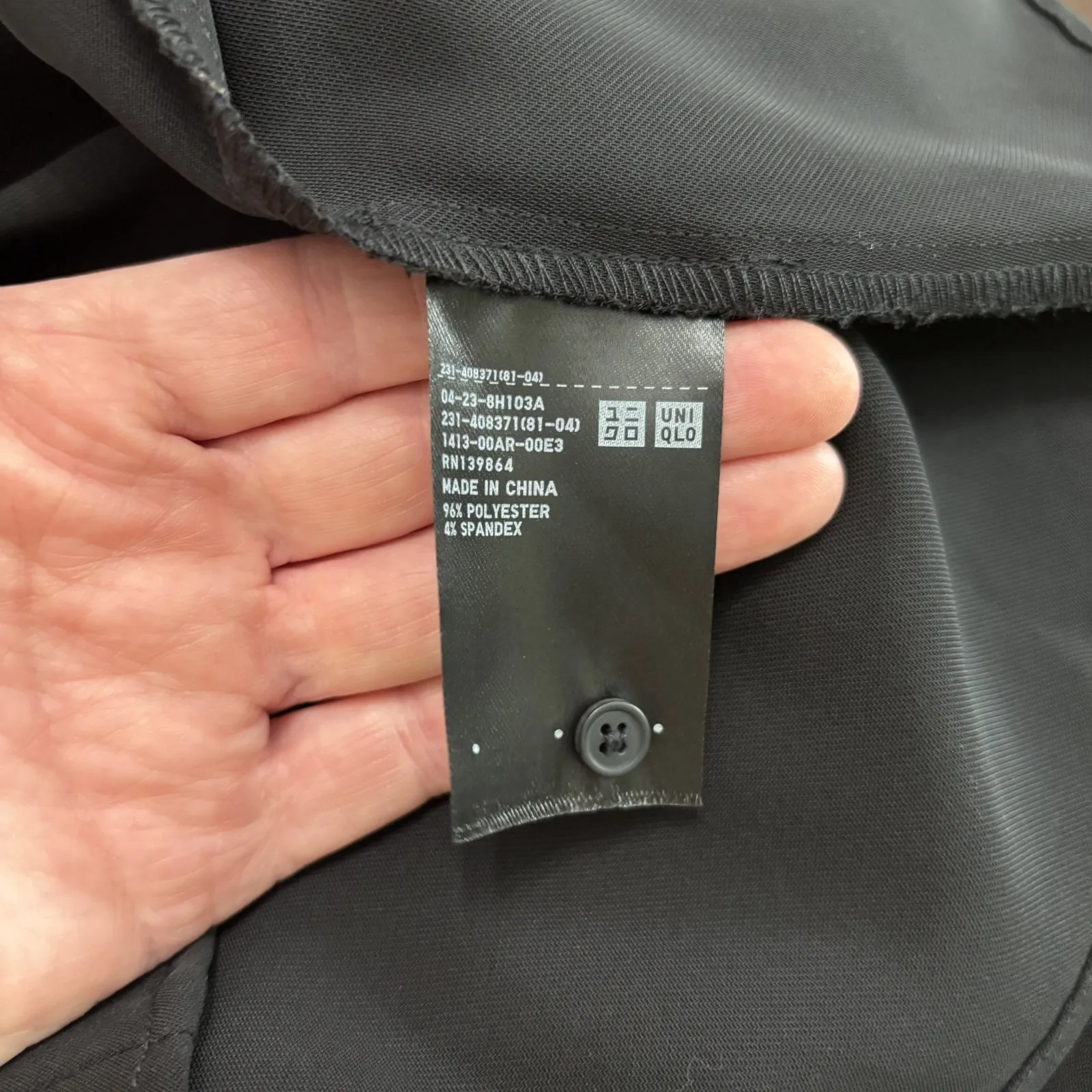 Uniqlo‎ Blouse Top Womens Large Black Boxy Relaxed Fit 3/4 Sleeve Stretch Office - Image 9