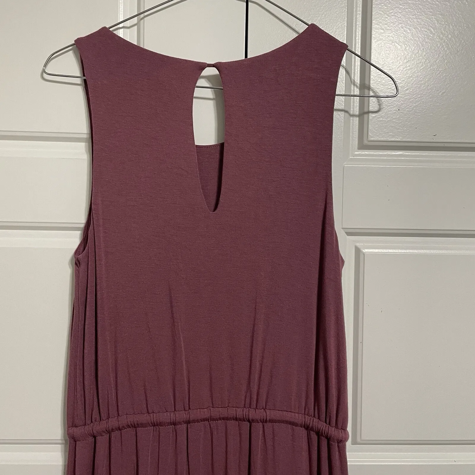 Athleta Burgundy Sleeveless Maxi Dress Casual With Tie Belt Size‎ Medium - Image 10