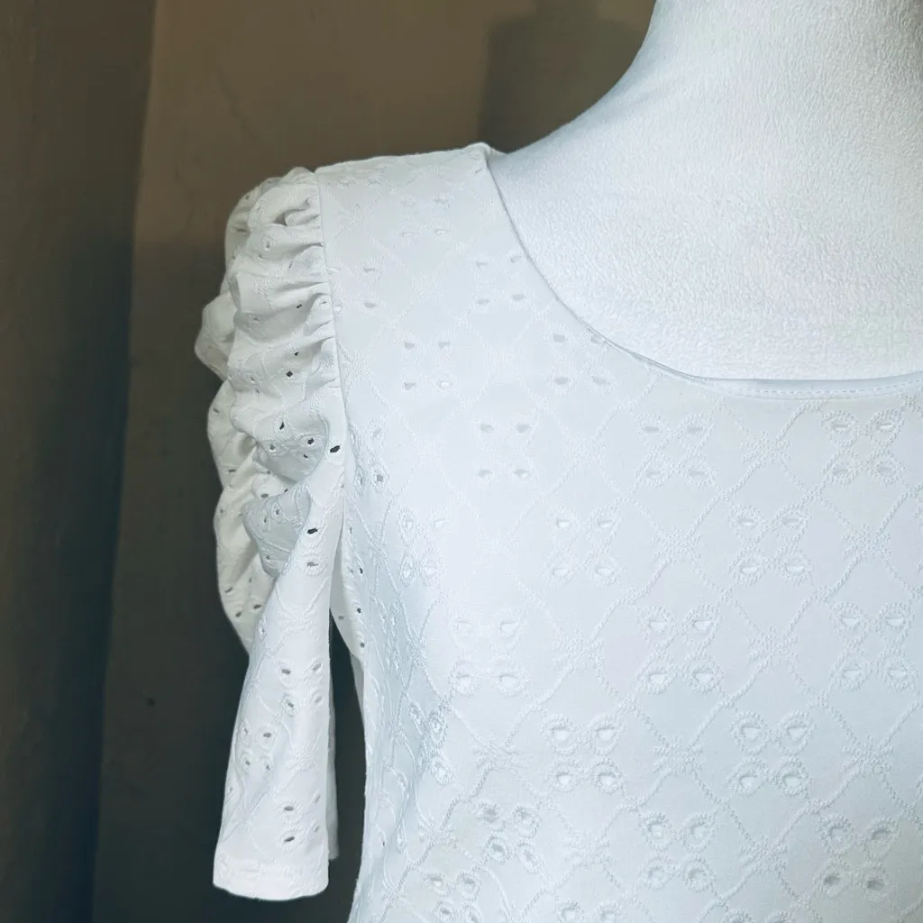 CeCe Crewneck Ruched Elbow Sleeve Top Xsmall - Image 6