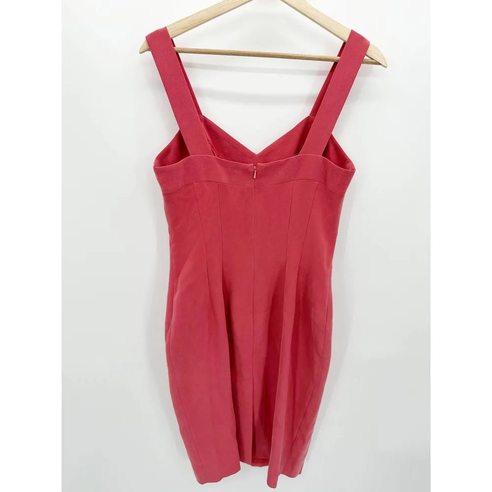 Dana Buchman Dresses Pink 100% Silk V-Neck Sleeveless Dress Women's Size 8 - Image 2