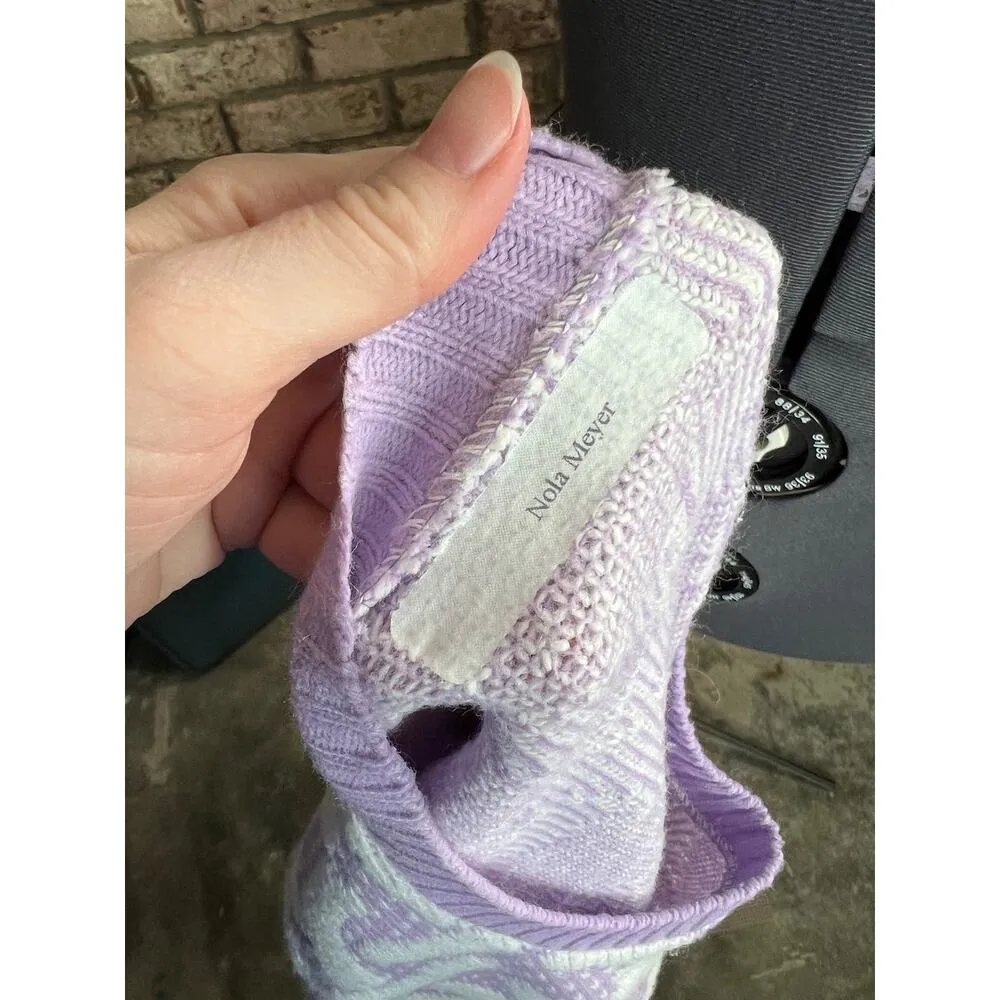 sweater abstract confetti purple white vintage 1980s oversized pastel Size XL - Image 10